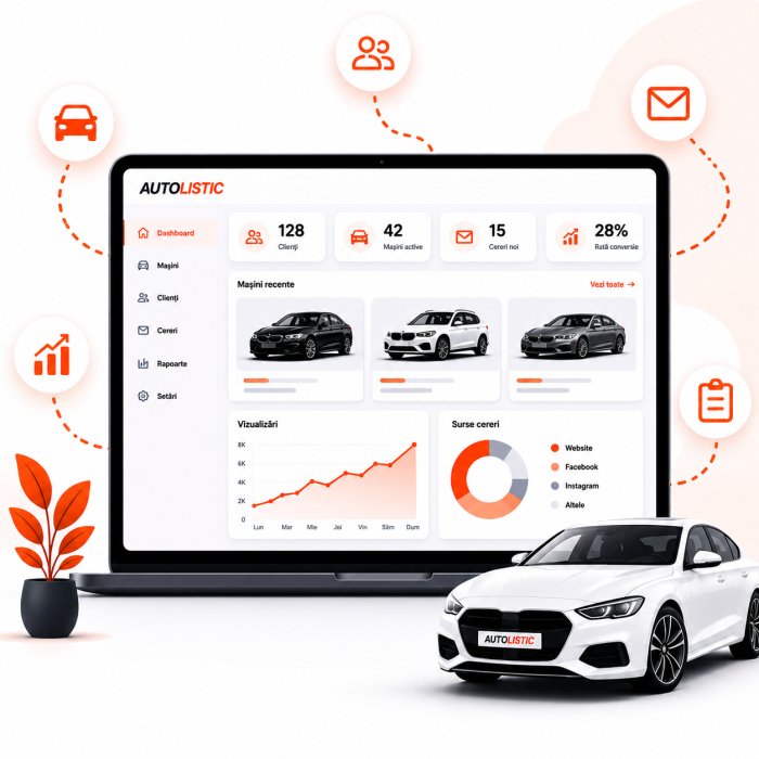 Panou de administrare pentru website auto